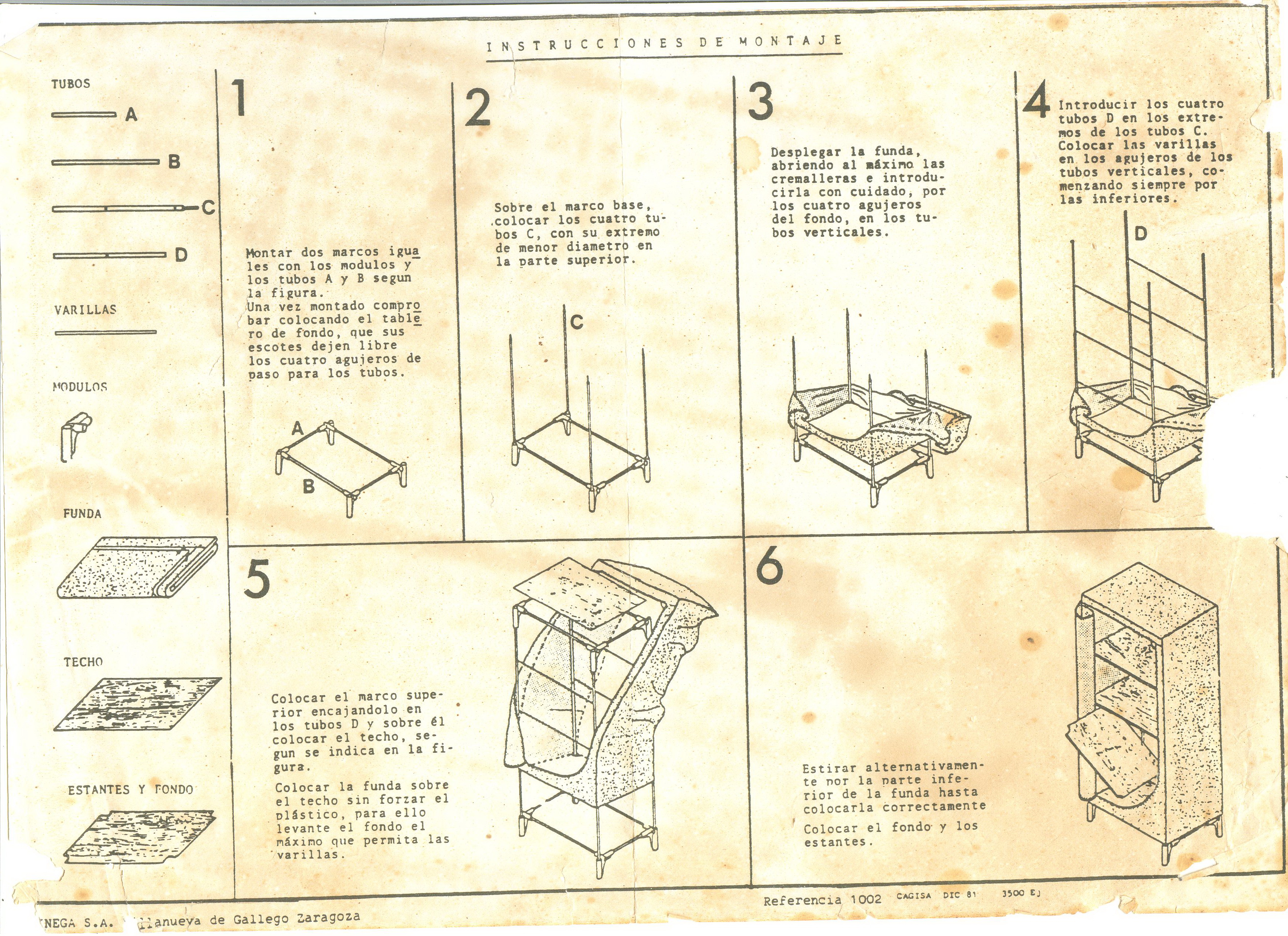 armario camping loneta plast. mosquitera madera metal 115x50x30 1u